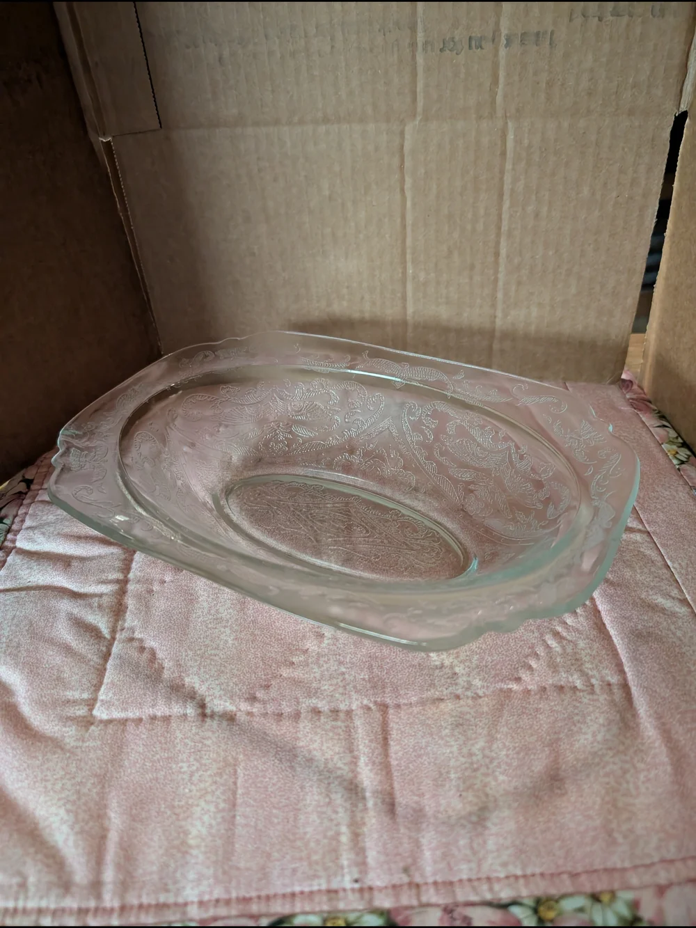 Clear Glass Decorative Serving Bowl